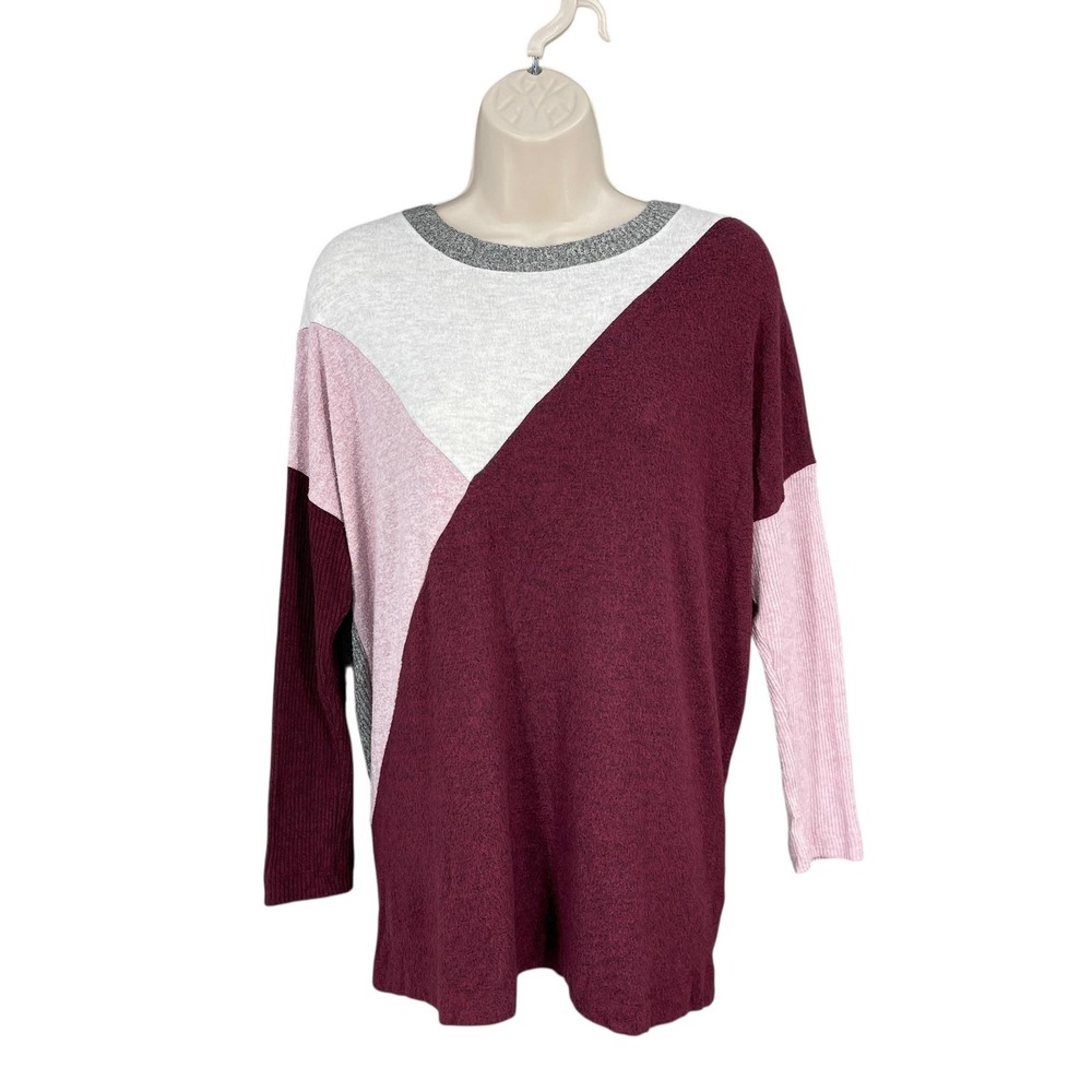 Maplesage Sweater Women Avant Garde Colorblock Preppy Cozy Knit Made USA Size S